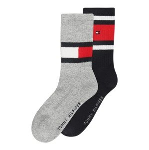 TOMMY HILFIGER Ponožky  námořnická modř / šedý melír / červená / bílá