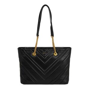 DKNY Nákupní taška 'Vivian - Chevron'  černá / zlatá