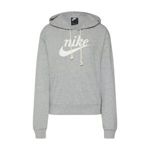 Nike Sportswear Mikina 'W NSW GYM VNTG HOODIE HBR'  šedá / bílá