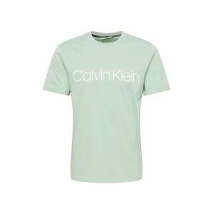 Calvin Klein Tričko  pastelově zelená / bílá