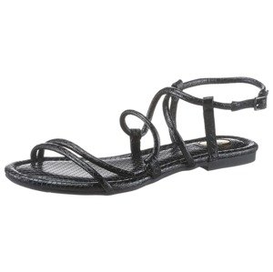 BUFFALO Páskové sandály  černá