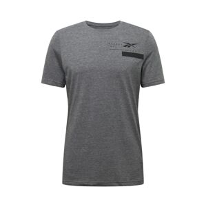 REEBOK Funkční tričko  šedý melír / černá