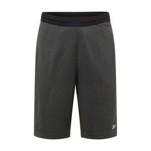 Reebok Sport Sportovní kalhoty  černý melír / černá / bílá