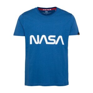 ALPHA INDUSTRIES Tričko 'NASA'  bílá / modrá