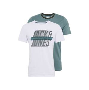 JACK & JONES Tričko 'JCOLINE'  bílá / zelená