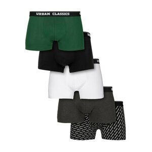 Urban Classics Boxerky antracitová / tmavě zelená / černá / bílá