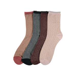 BeckSöndergaard Ponožky 'W.12'  písková / mix barev / růžová / vínově červená / černá