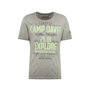 CAMP DAVID Tričko  antracitová / šedý melír / světle zelená