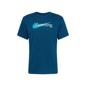 NIKE Funkční tričko azurová modrá / petrolejová / bílá