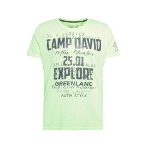 CAMP DAVID Tričko  svítivě zelená / zelená