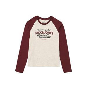 Jack & Jones Junior Tričko  bordó / béžový melír