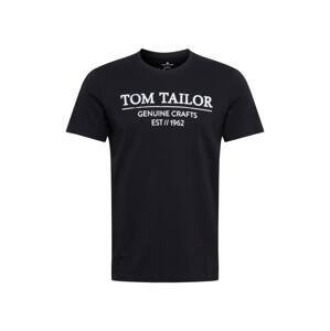 TOM TAILOR Tričko černá / bílá