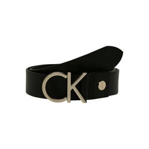 Calvin Klein Opasek 'CK ADJ.LOGO BELT 3.5CM'  zlatá / černá