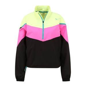 PUMA Sportovní bunda  citronová / tmavě zelená / pink / černá