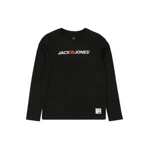 Jack & Jones Junior Tričko 'HISTORY'  černá / bílá / oranžově červená