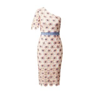 Chi Chi London Pouzdrové šaty 'Winona'  bílá / lososová / modrá
