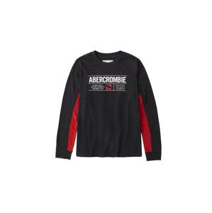 Abercrombie & Fitch Tričko  černá / ohnivá červená / bílá