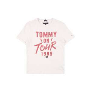 TOMMY HILFIGER Tričko 'TOMMY ON TOUR'  bílá / červený melír