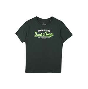Jack & Jones Junior Tričko  zelená / svítivě zelená / bílá