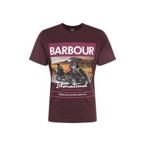 Barbour International Tričko 'Racer'  burgundská červeň / vínově červená / bílá / hnědá / antracitová