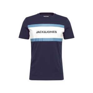 JACK & JONES Tričko  tmavě modrá / světlemodrá / bílá / černá