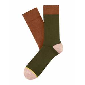 CHEERIO* Ponožky  khaki / růžová / žlutá / rezavě hnědá