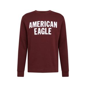 American Eagle Tričko  burgundská červeň / bílá