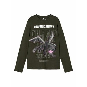 NAME IT Tričko 'Minecraft'  antracitová / světle růžová / khaki / tmavě šedá / bílá
