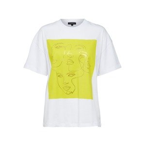 SELECTED FEMME T-Shirt 'Faces'  bílá / žlutá / zlatá