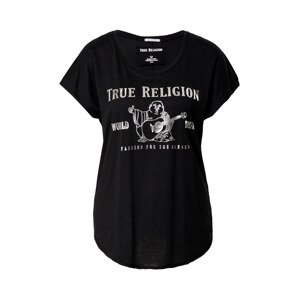 True Religion Tričko  černá / stříbrná