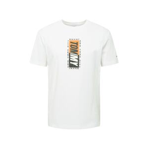 Tommy Jeans Tričko  bílá / antracitová / oranžová