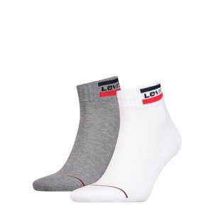 LEVI'S Ponožky  bílá / šedá / červená