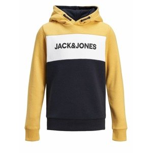 Jack & Jones Junior Mikina  žlutá / černá / bílá