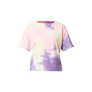 ALPHA INDUSTRIES Tričko pastelová fialová / pastelově růžová / bílá
