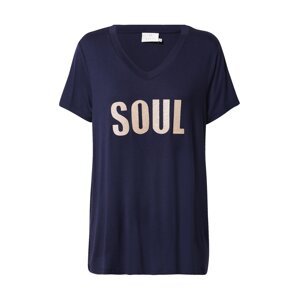 Kaffe Tričko 'Soul'  marine modrá / zlatá