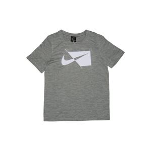 NIKE Funkční tričko šedý melír / bílá
