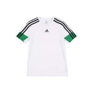 ADIDAS PERFORMANCE Funkční tričko  bílá / zelená / černá