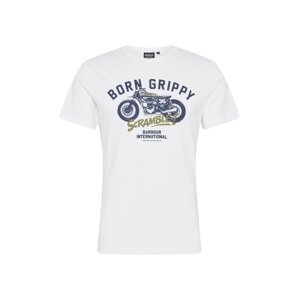 Barbour International Tričko 'Bike'  bílá / námořnická modř / olivová