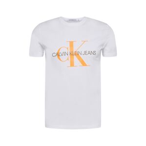 Calvin Klein Jeans Tričko  černá / jasně oranžová / offwhite