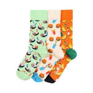 Happy Socks Socken 'Food Lover'  světle zelená / tmavě oranžová / béžová / modrá