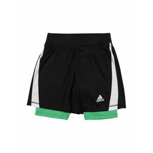 ADIDAS PERFORMANCE Sportovní kalhoty  černá / zelená / bílá