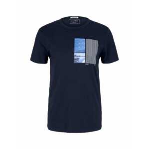 TOM TAILOR DENIM T-Shirt mit Print  námořnická modř
