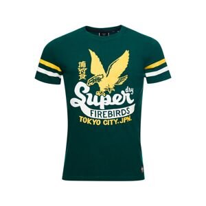 Superdry Tričko  zelená / bílá / žlutá