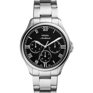 FOSSIL Analogové hodinky  stříbrná / černá