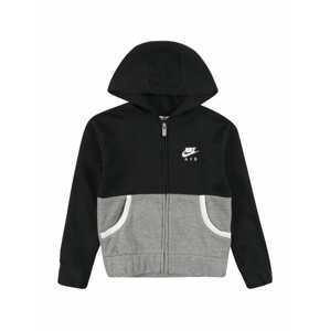 Nike Sportswear Mikina s kapucí  černá / šedý melír / bílá