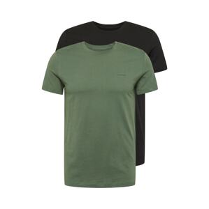 Calvin Klein Jeans Tričko  černá / zelená / bílá