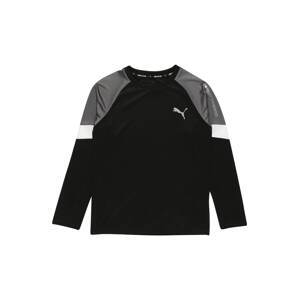 PUMA Sportshirt  černá / bílá / kámen