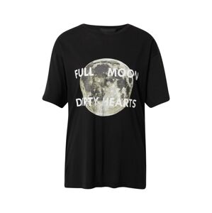 RAIINE Oversized tričko 'CHAZY'  černá / přírodní bílá / šedá
