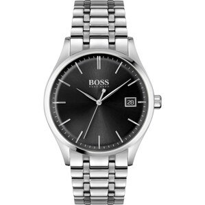 BOSS Black Analogové hodinky 'COMMISSIONER' černá / stříbrná