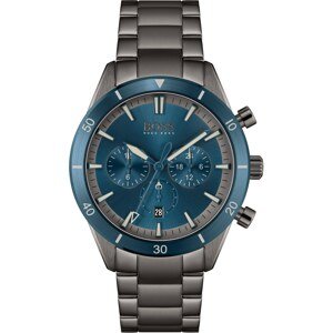 BOSS Casual Analogové hodinky 'Santiago'  stříbrně šedá / fialkově modrá